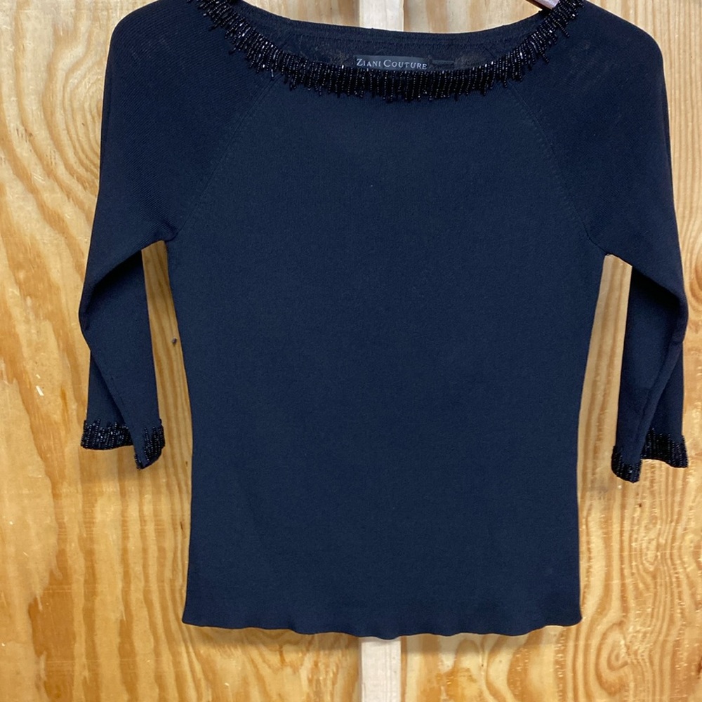 Ziani Couture size S blouse black with bead work